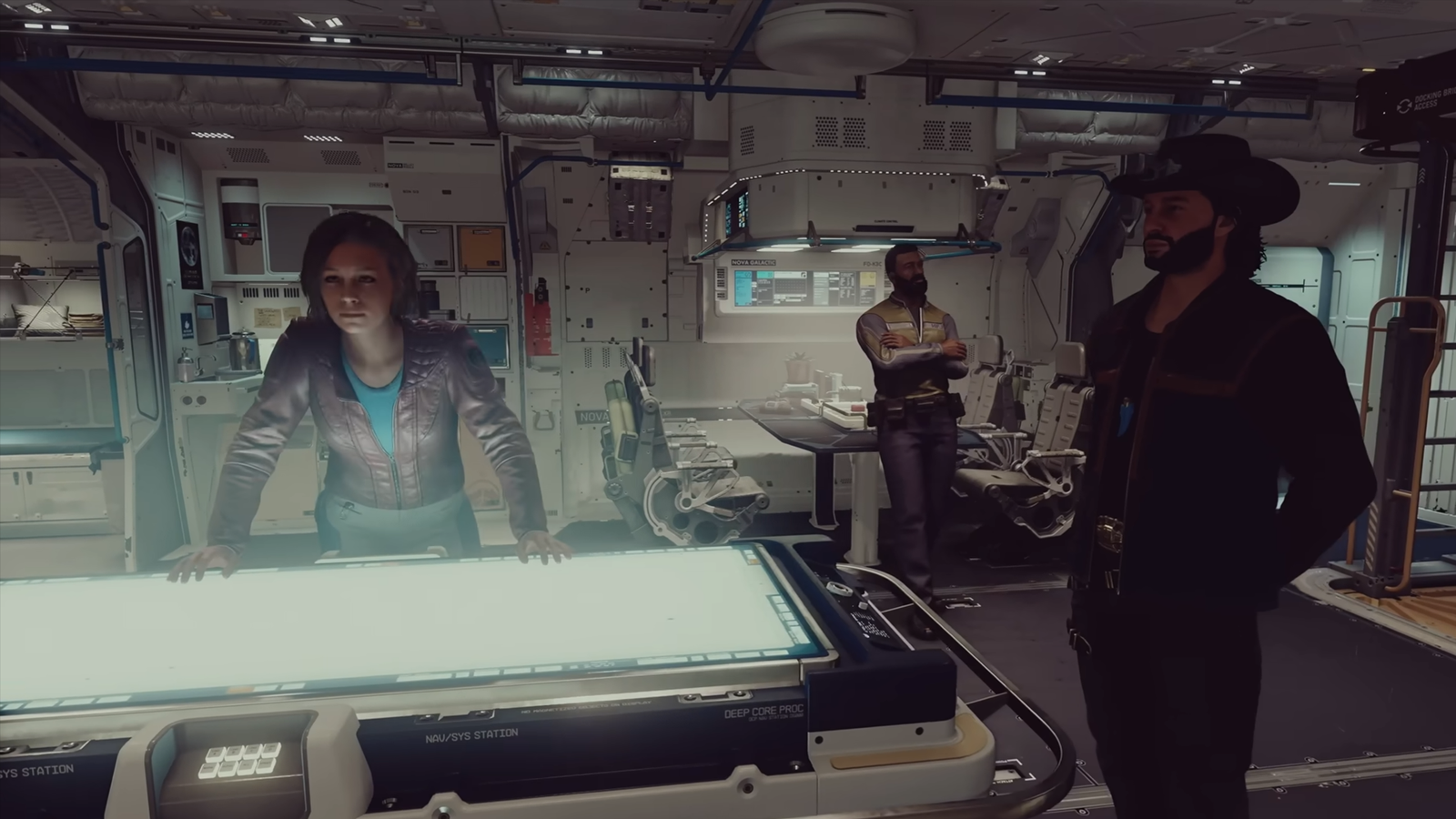 starfield ship interior with companions for maintenance