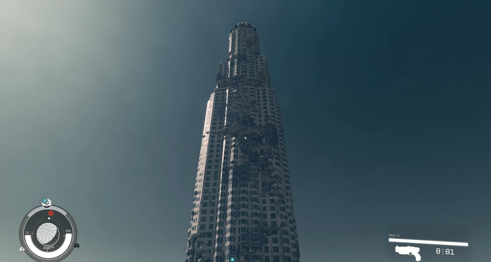The remains of the US Bank Tower, on Earth in Starfield