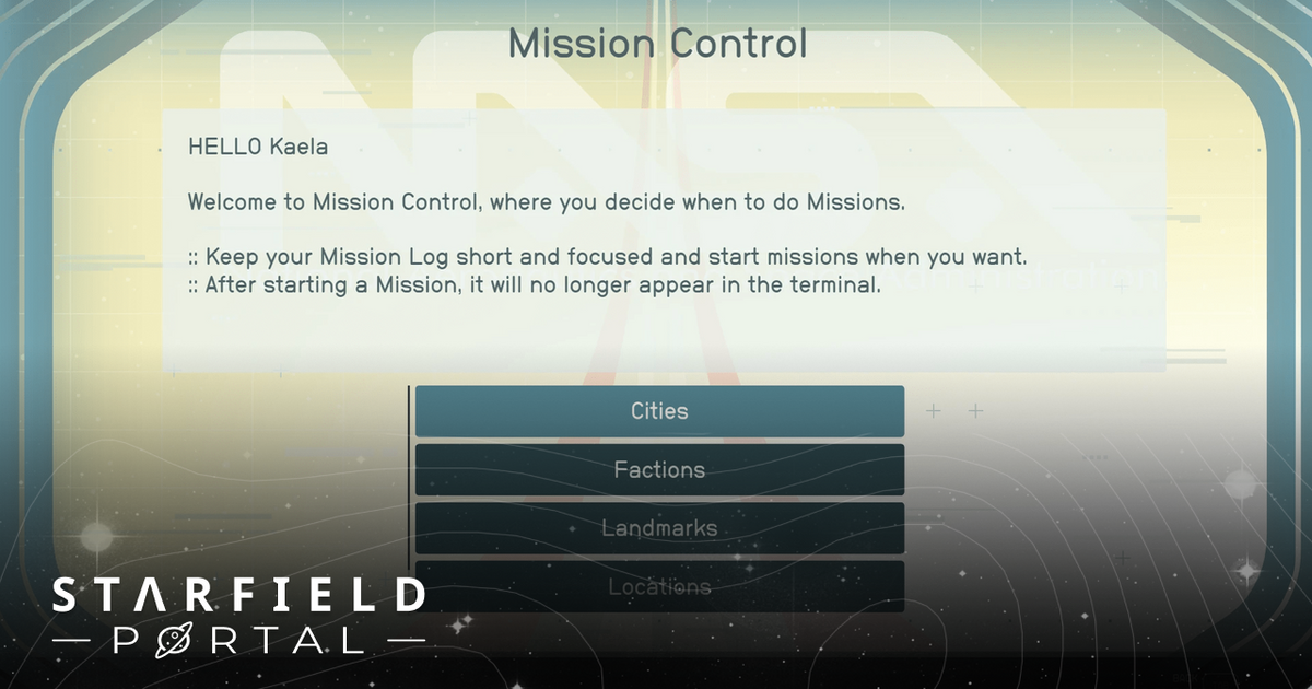 starfield mission control