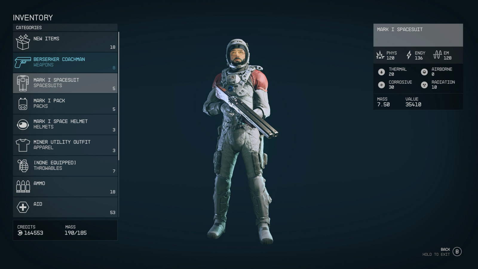 character wearing the mark 1 space suit