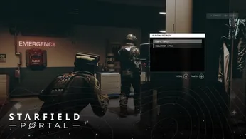 Gameplay of Starfield, showing the player pickpocketing an NPC