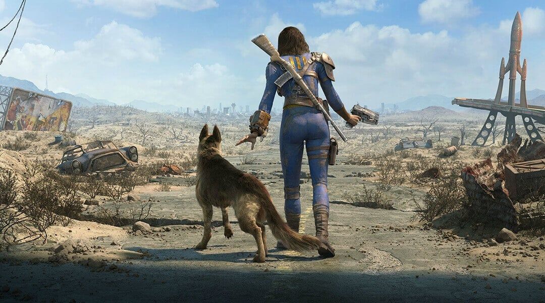 fallout 4 main character with dog companion