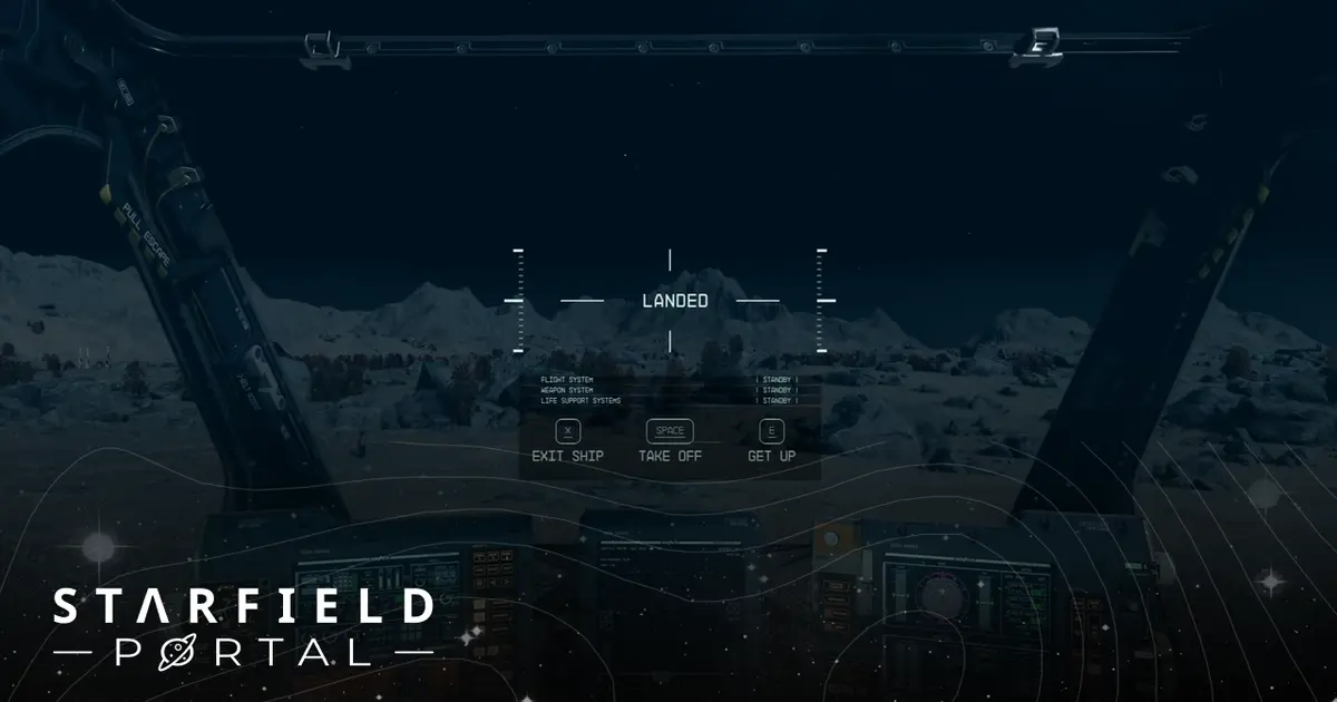 starfield ship landing UI