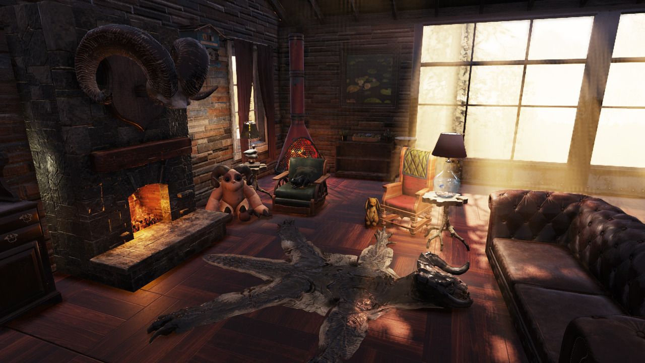 rustic fireplace home fallout 76