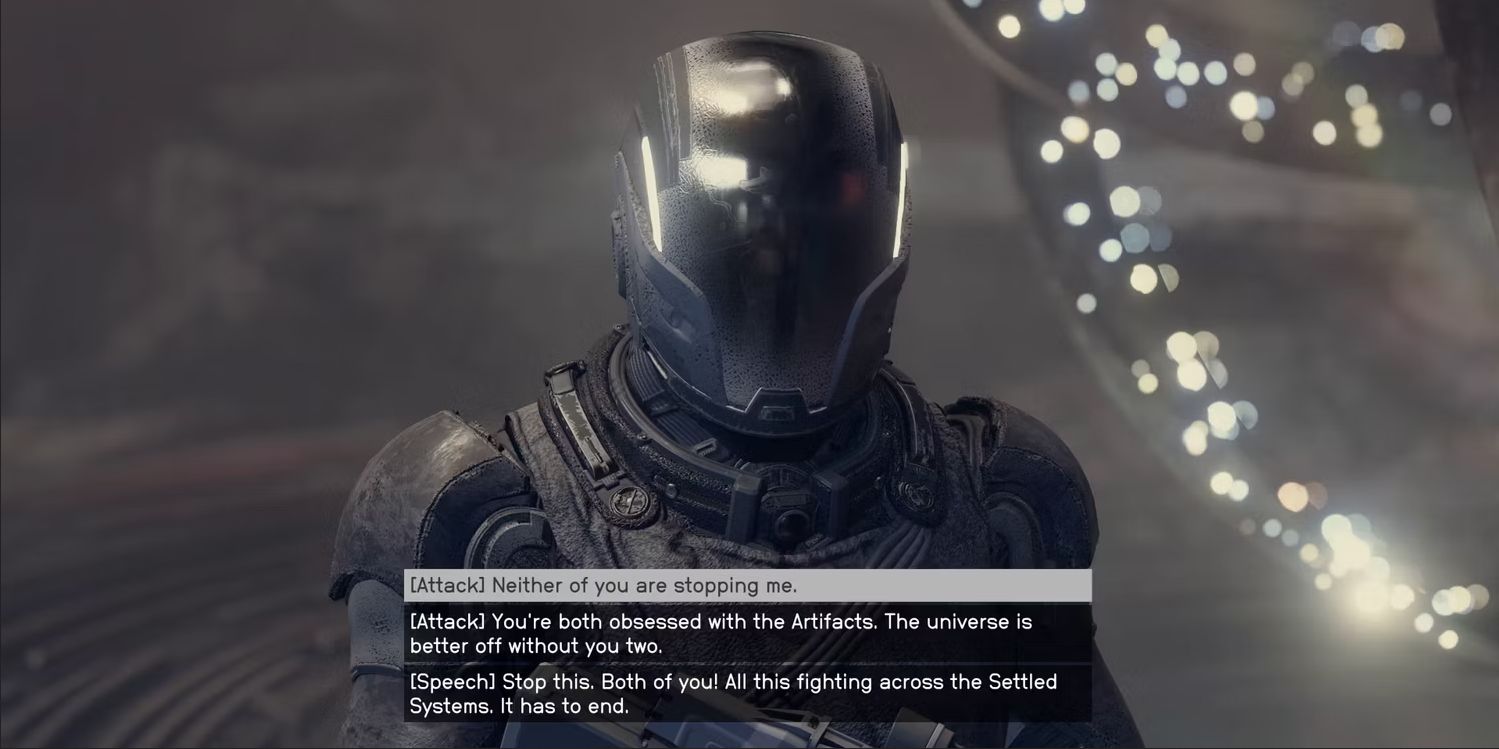 starfield the emissary or hunter choice dialogue options