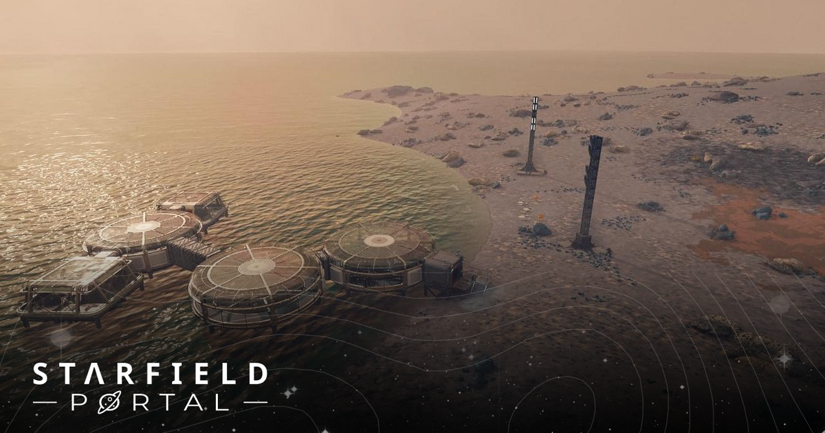 starfield outpost on a beach