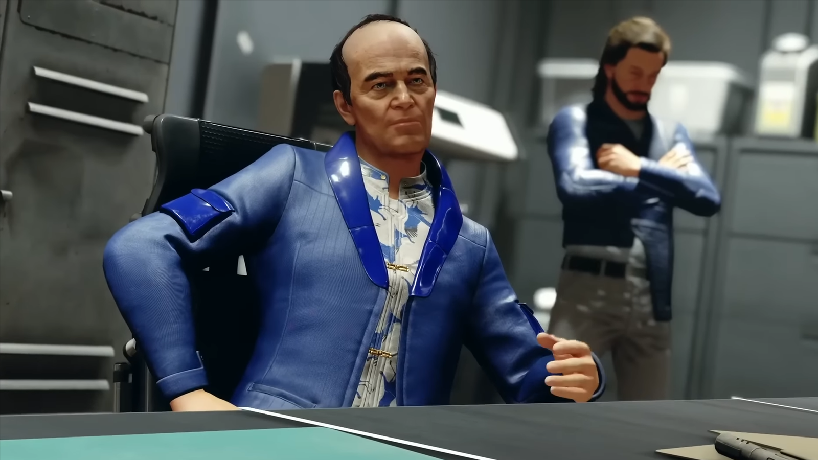 starfield ryujin faction CEO sitting on desk