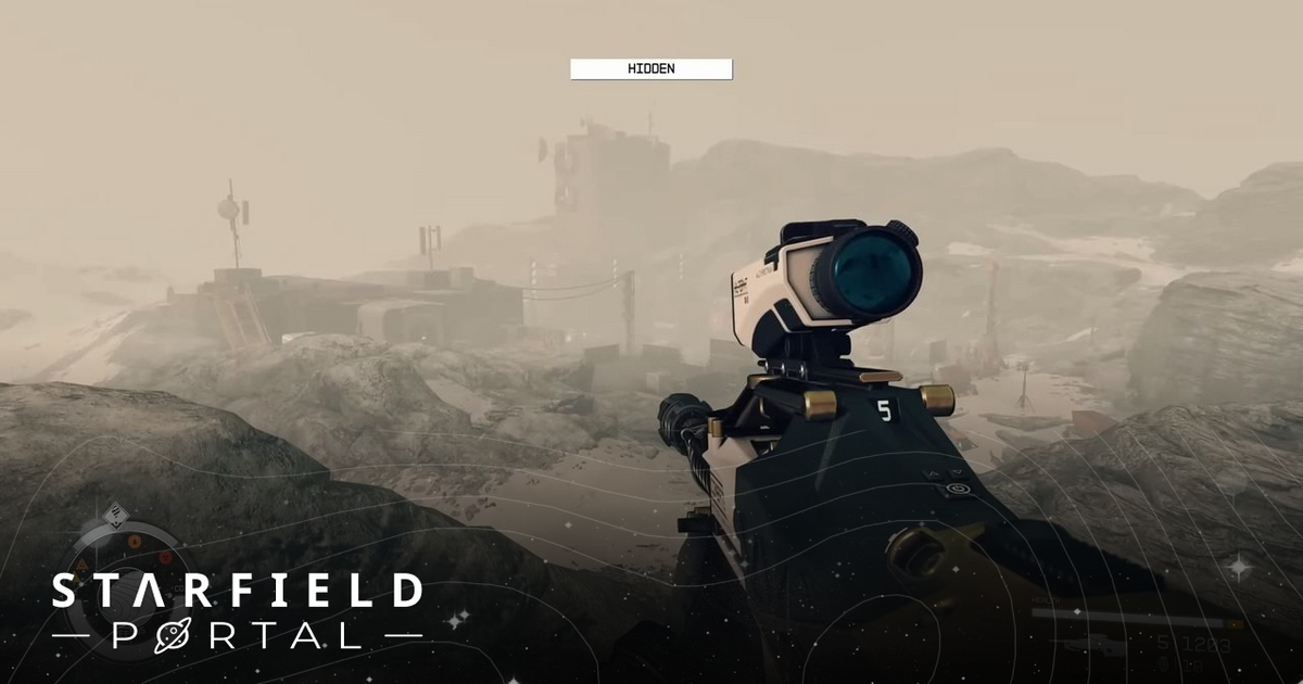 A character using a rifle with a scope in Starfield.